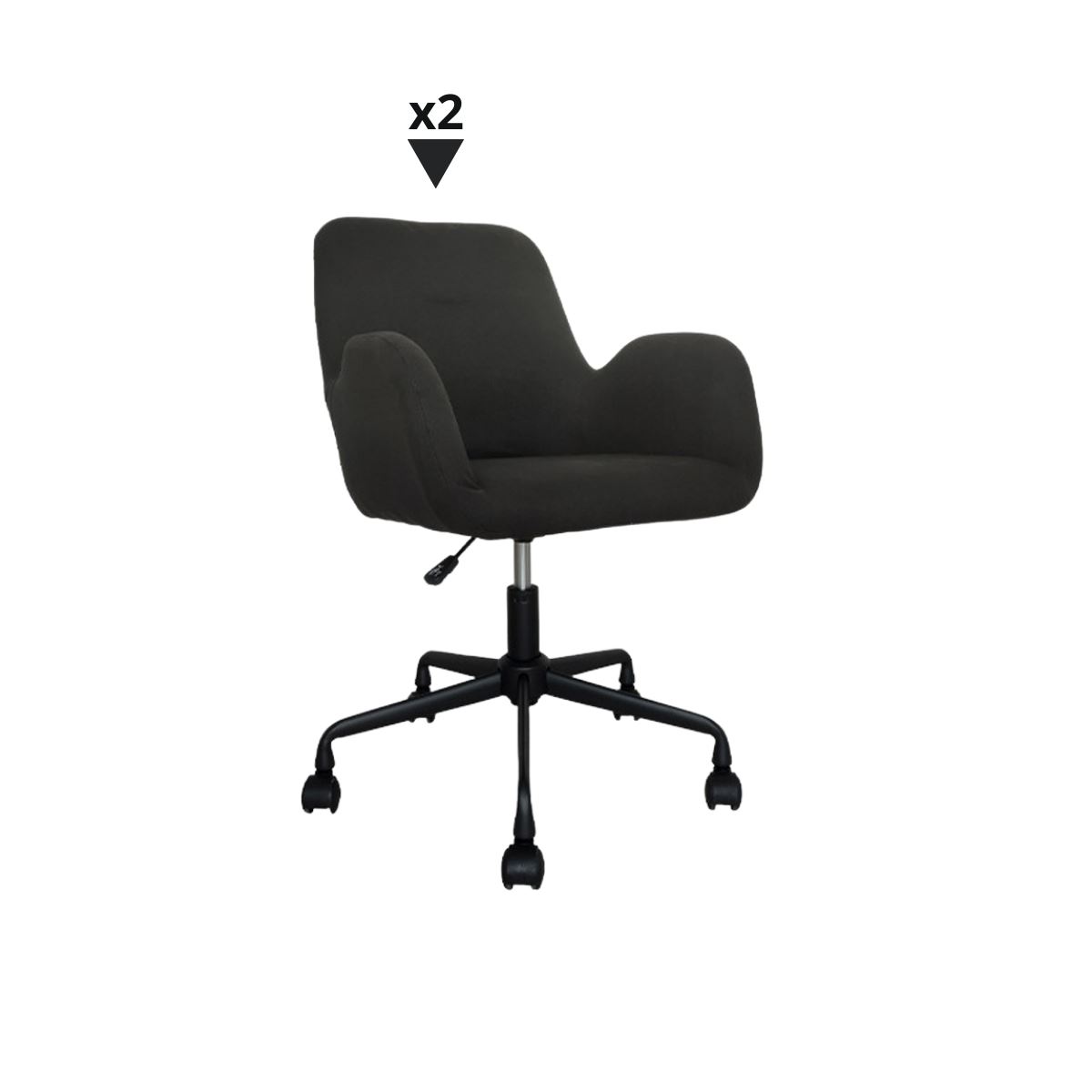 PACKS CON 2 SILLA NANTES NEGRO GIRATORIA